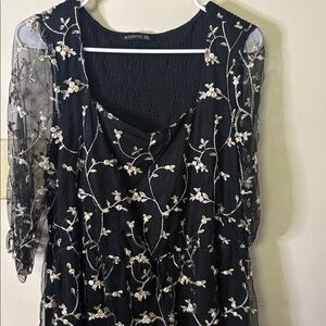 BloomChic Black Dress with Floral Details